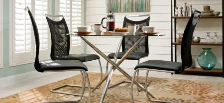 Nico Dining Chair in Black / Chrome by Chintaly Imports