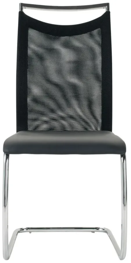 Nico Dining Chair in Black / Chrome by Chintaly Imports
