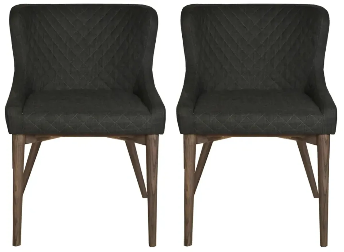 Mila Dining Chair-Set of 2 in Dark Grey by LH Imports Ltd