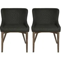 Mila Dining Chair-Set of 2 in Dark Grey by LH Imports Ltd