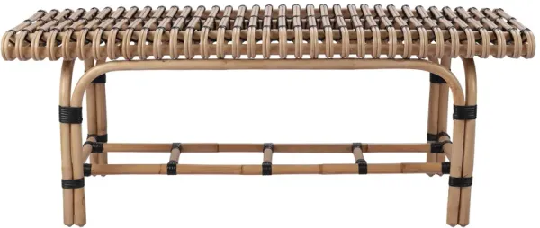 Baza Rattan Bench w/ Shelf