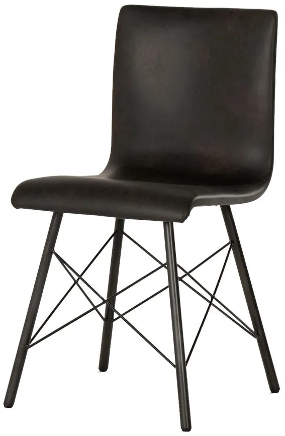 Diaw Dining Chair in Distressed Black by Four Hands