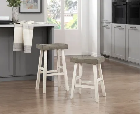 Oxton 29" Stool- Set of 2 in 2-Tone Finish (White and Coffee) by Homelegance