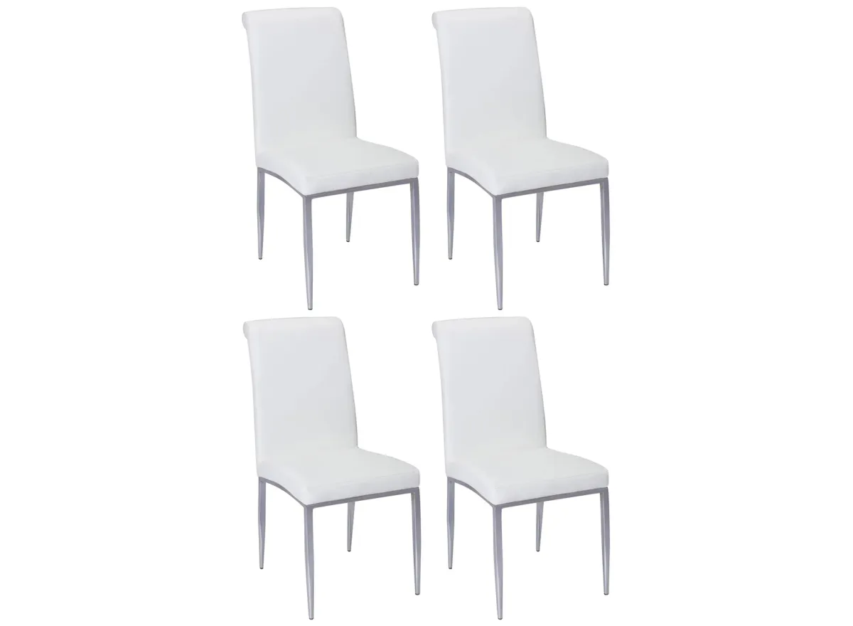 Francie Dining Chairs - Set of 4 in White by Chintaly Imports