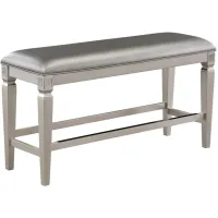 Klina Counter Height Bench in Silver and Champange by Crown Mark