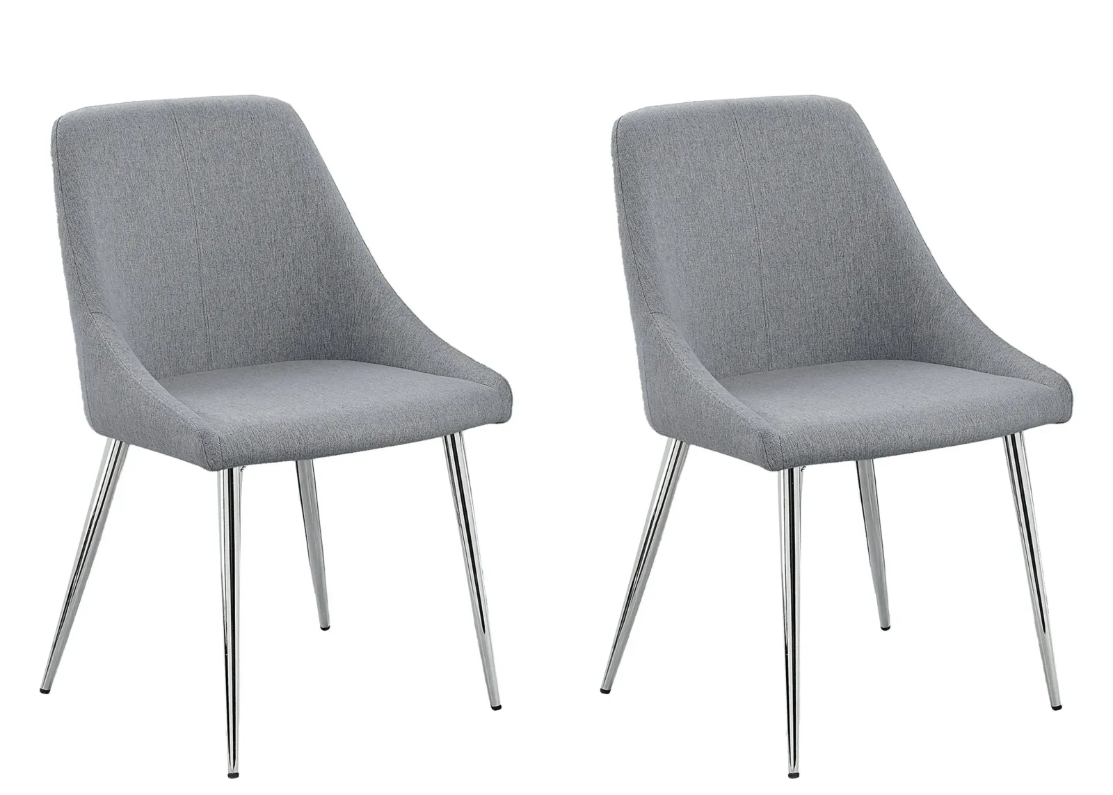 Tola Dining Chair- Set of 2 in Chrome / Grey by Crown Mark