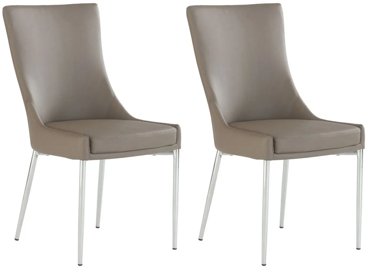 Nico Dining Chairs - Set of 2 in Tan by Chintaly Imports