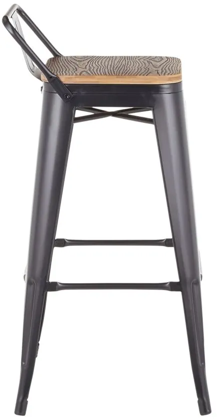 Oregon Low Back Barstool - Set of 2 in Black by Lumisource