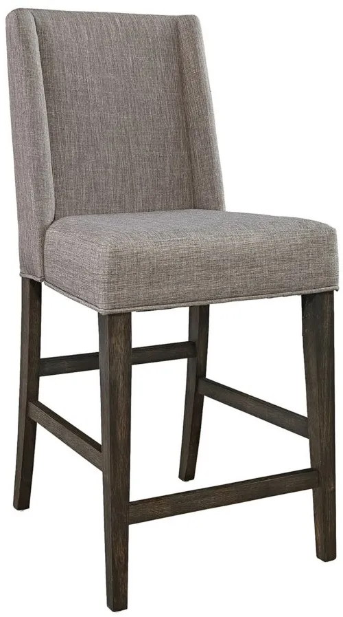 Double Bridge Upholstered Counter Chair in Dark Brown by Liberty Furniture