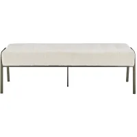 Venturi Fabric Tufted Bench in Opus Cream by New Pacific Direct