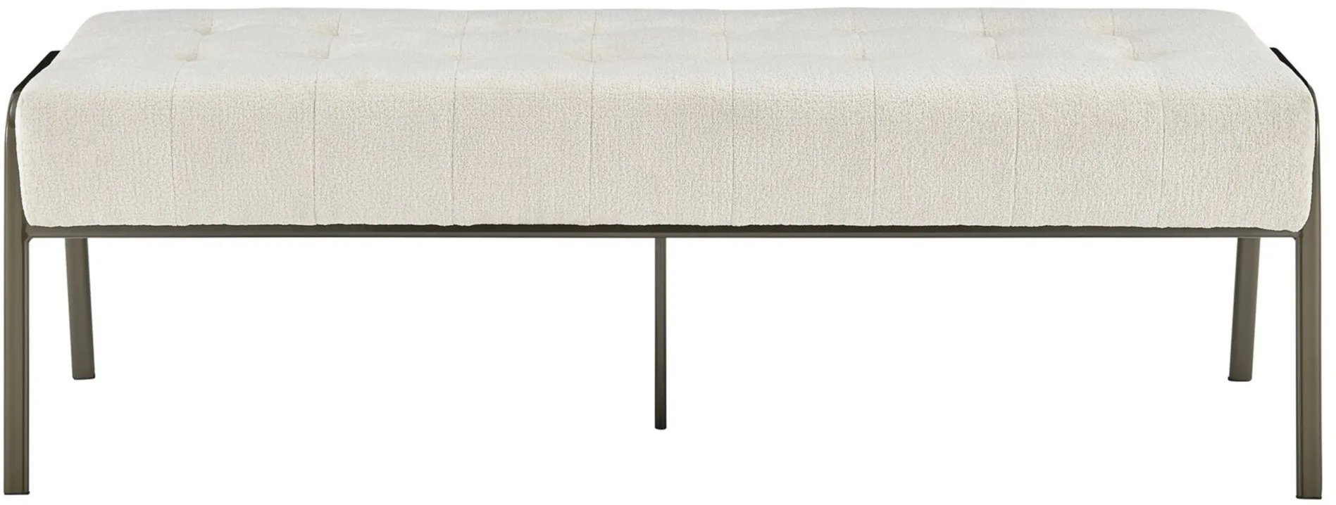 Venturi Fabric Tufted Bench in Opus Cream by New Pacific Direct