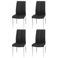 Abigail Side Chair - Set of 4 in Black by Chintaly Imports