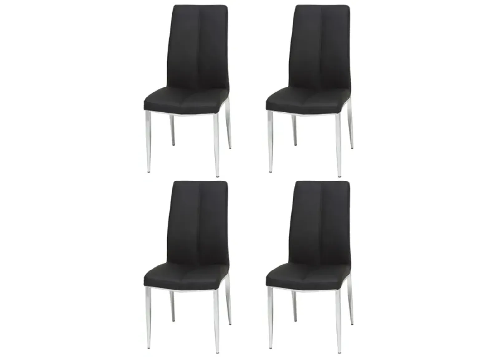 Abigail Side Chair - Set of 4 in Black by Chintaly Imports