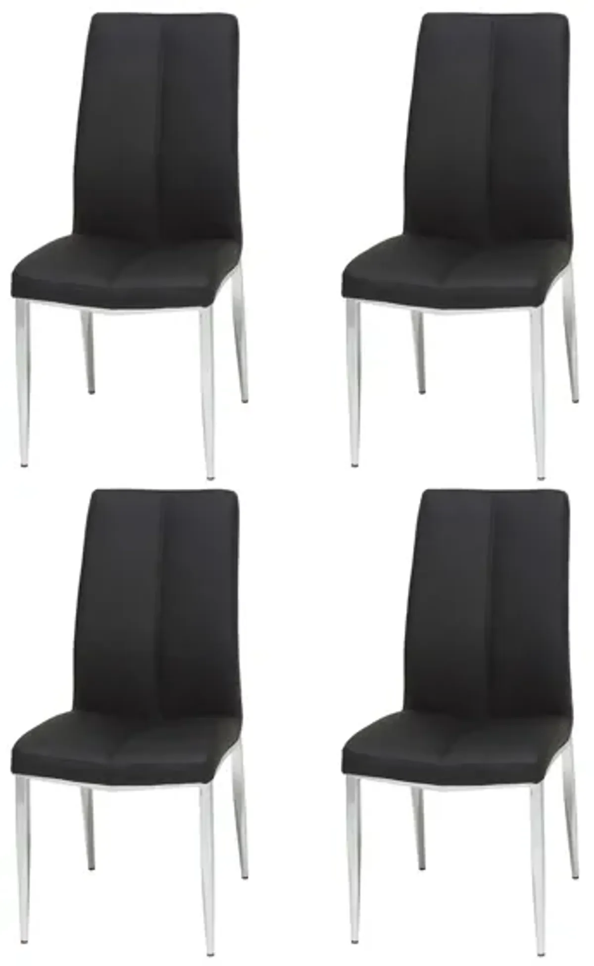 Abigail Side Chair - Set of 4 in Black by Chintaly Imports