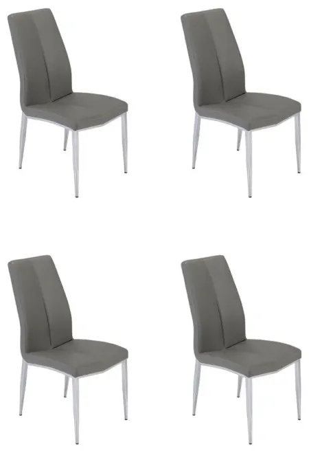 Abigail Side Chair - Set of 4 in Gray by Chintaly Imports