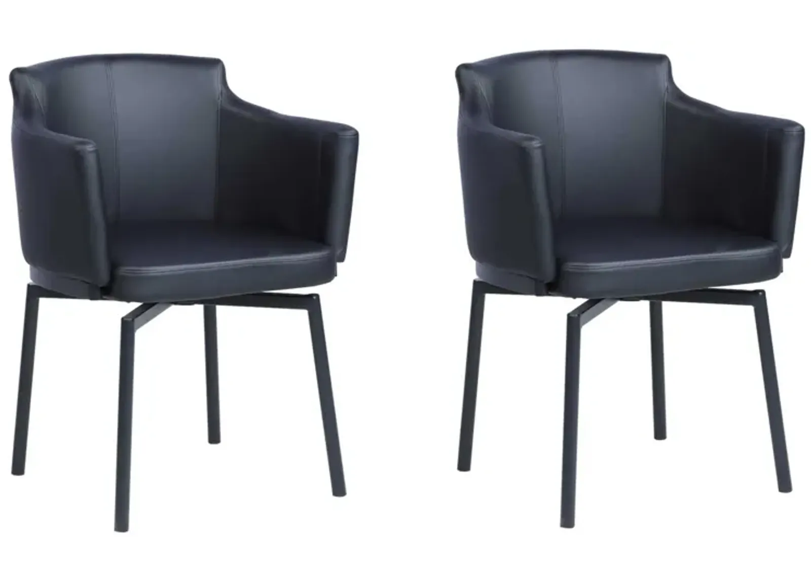 Pixie Arm Chair - Set of 2 in Black by Chintaly Imports