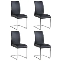 Janie Side Chair - Set of 4 in Black by Chintaly Imports