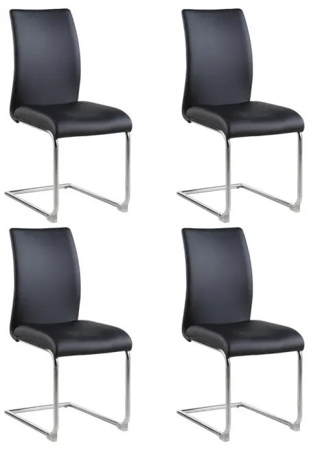 Janie Side Chair - Set of 4 in Black by Chintaly Imports