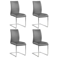 Janie Side Chair - Set of 4 in Gray by Chintaly Imports