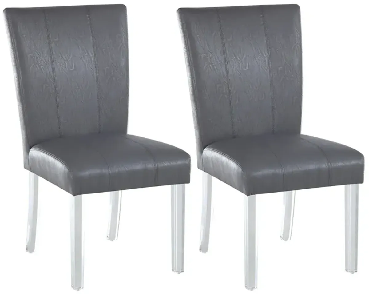 Roberts Side Chair - Set of 2 in Gray by Chintaly Imports