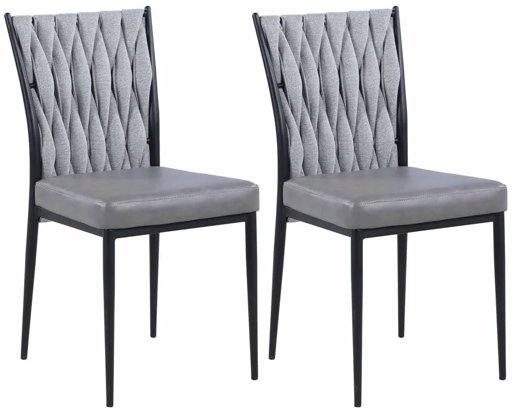 Amada Side Chair - Set of 2 in Gray by Chintaly Imports
