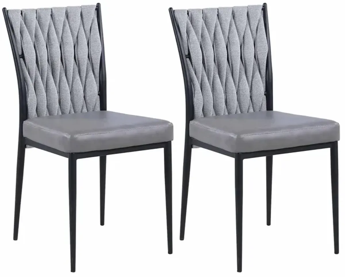 Amada Side Chair - Set of 2 in Gray by Chintaly Imports