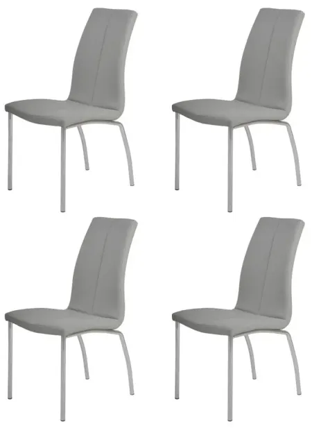 Becky Side Chair - Set of 4 in Gray by Chintaly Imports