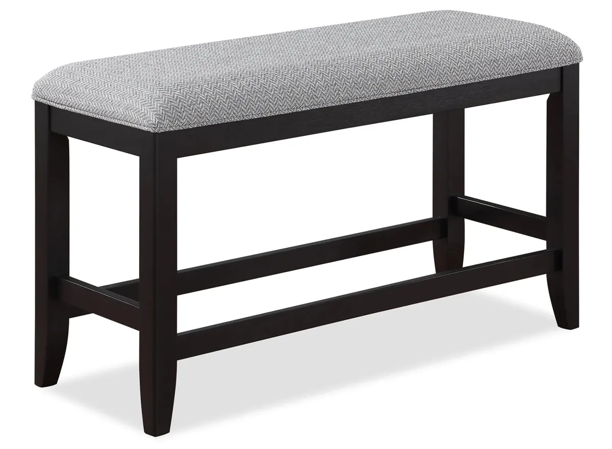 Frey Counter Height Bench in Black;Dark Gray by Crown Mark