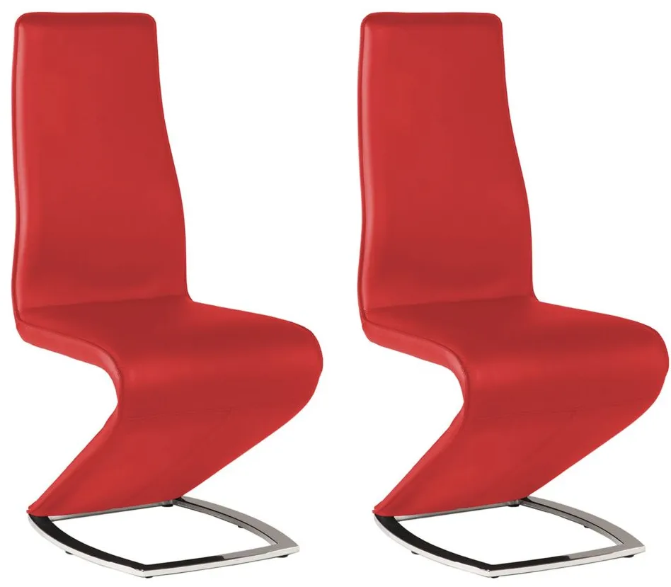 Tarra Dining Chair - Set of 2 in Red by Chintaly Imports