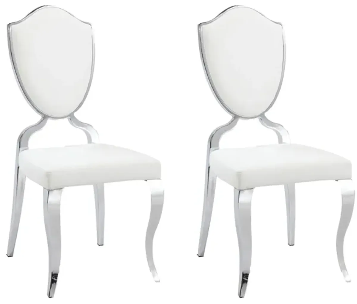 Letty Dining Chair - Set of 2 in White by Chintaly Imports