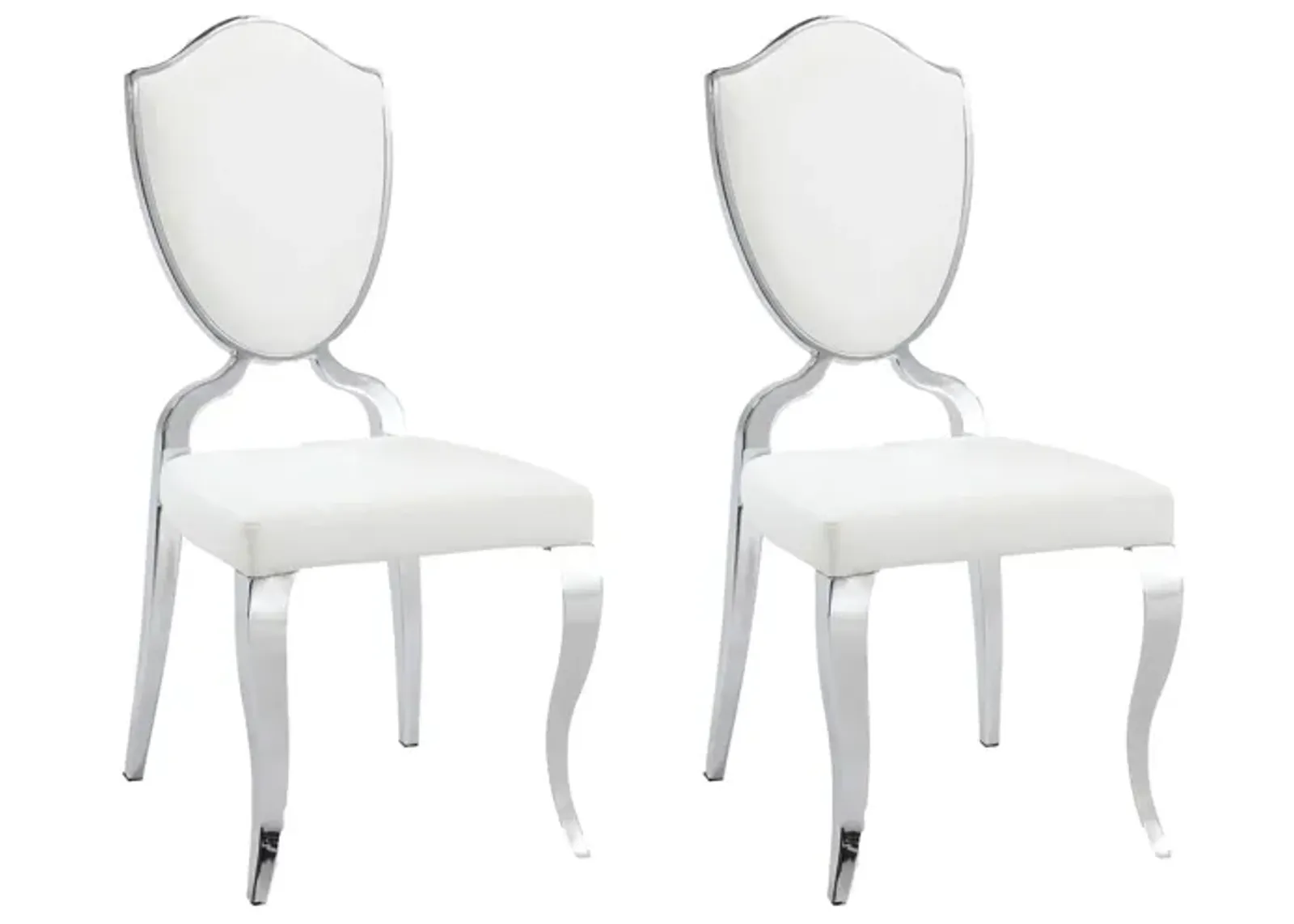 Letty Dining Chair - Set of 2 in White by Chintaly Imports