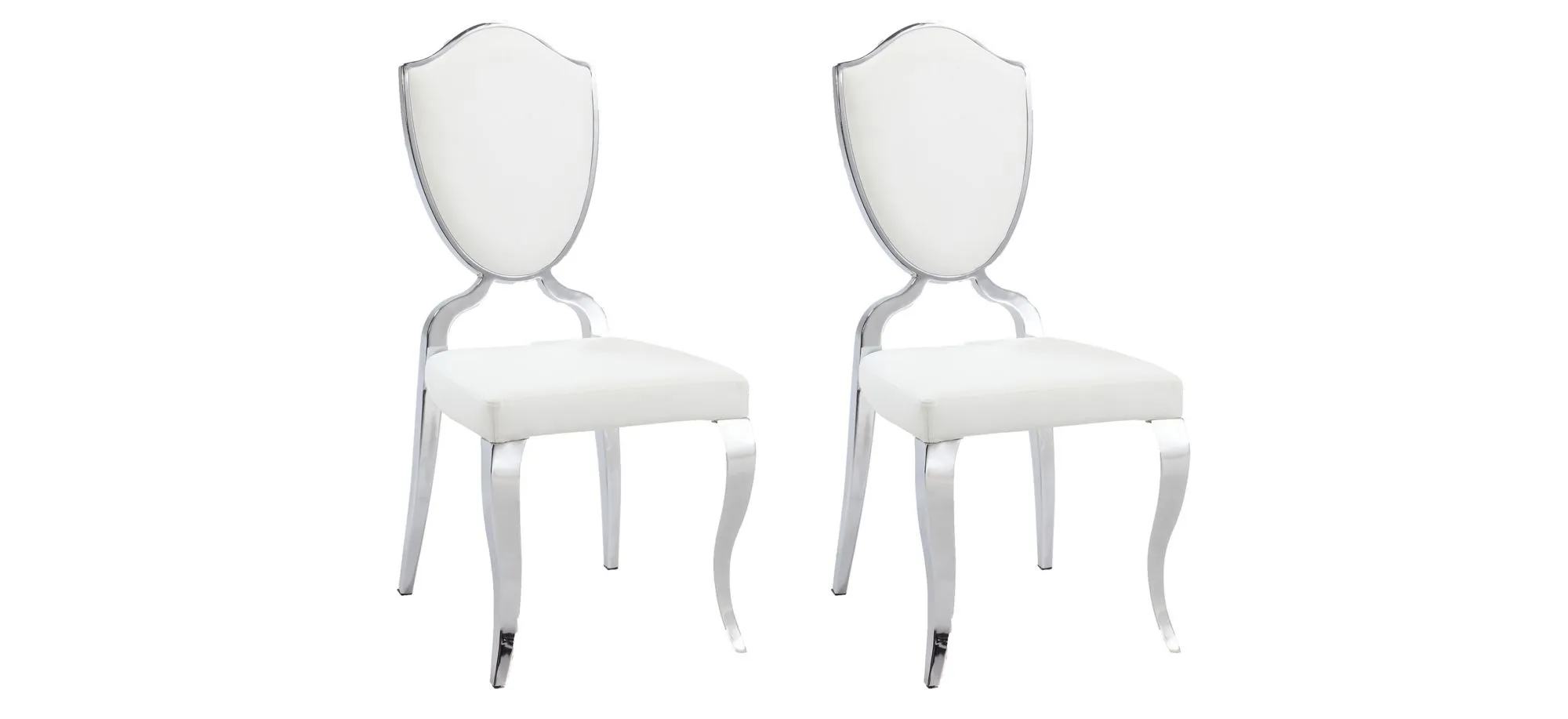 Letty Dining Chair - Set of 2 in White by Chintaly Imports