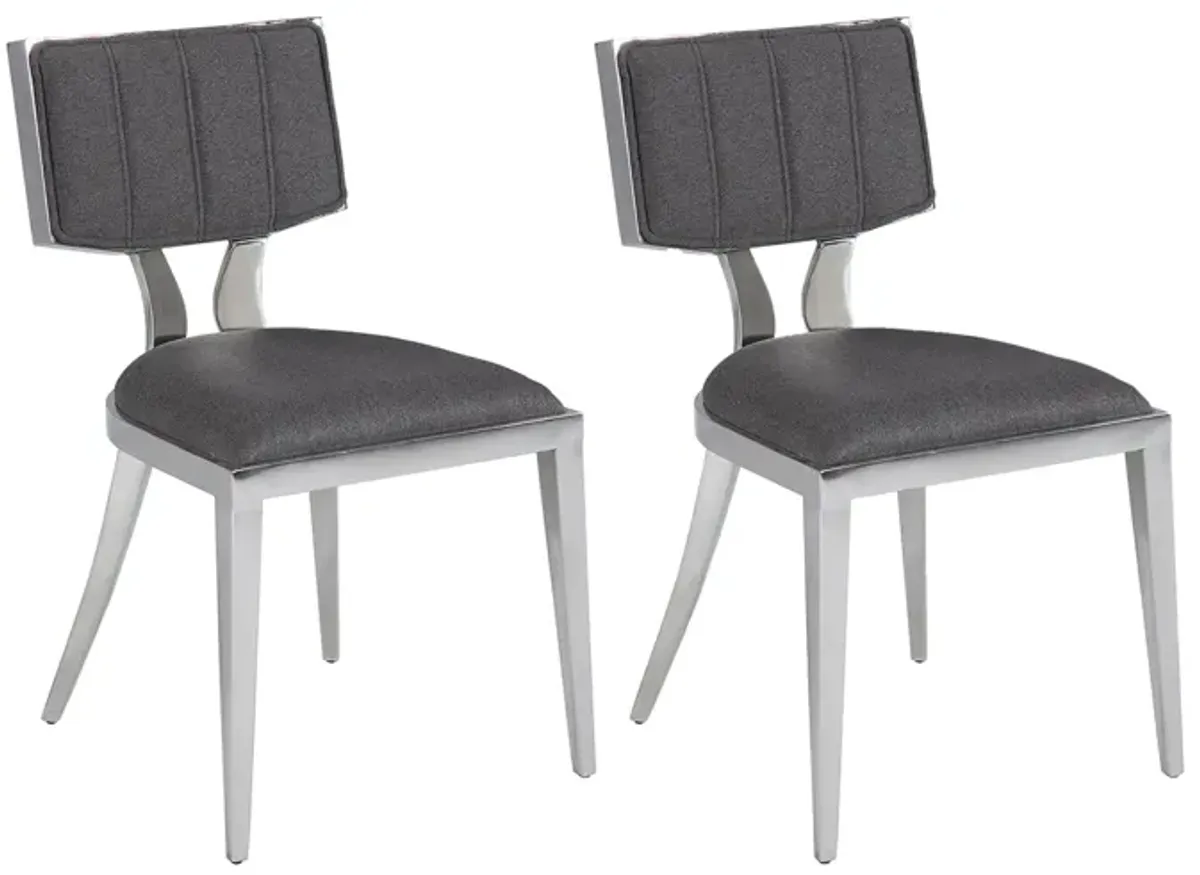 Mavis Dining Chair - Set of 2 in Gray by Chintaly Imports