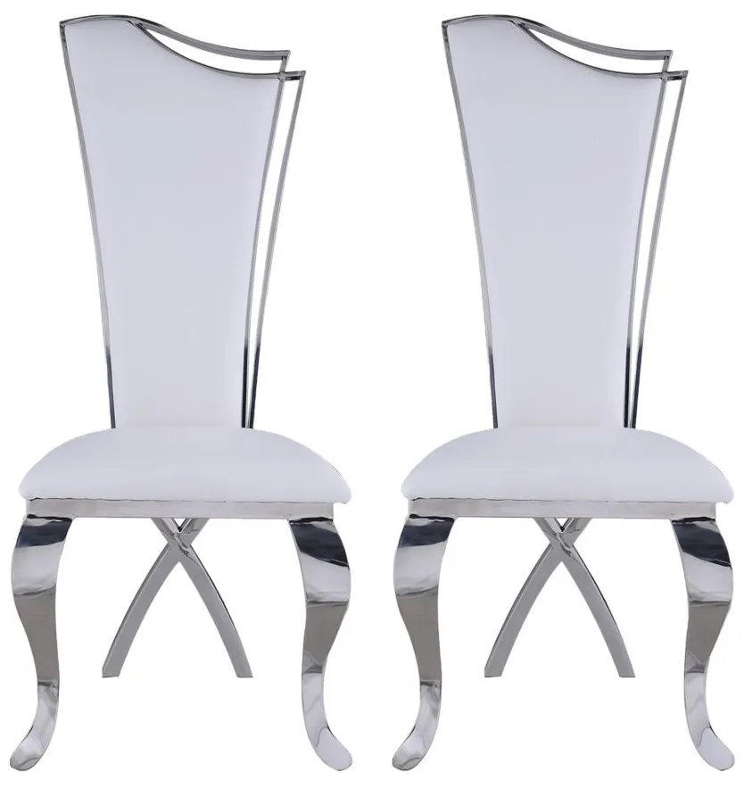Nadiay Dining Chair - Set of 2 in White by Chintaly Imports