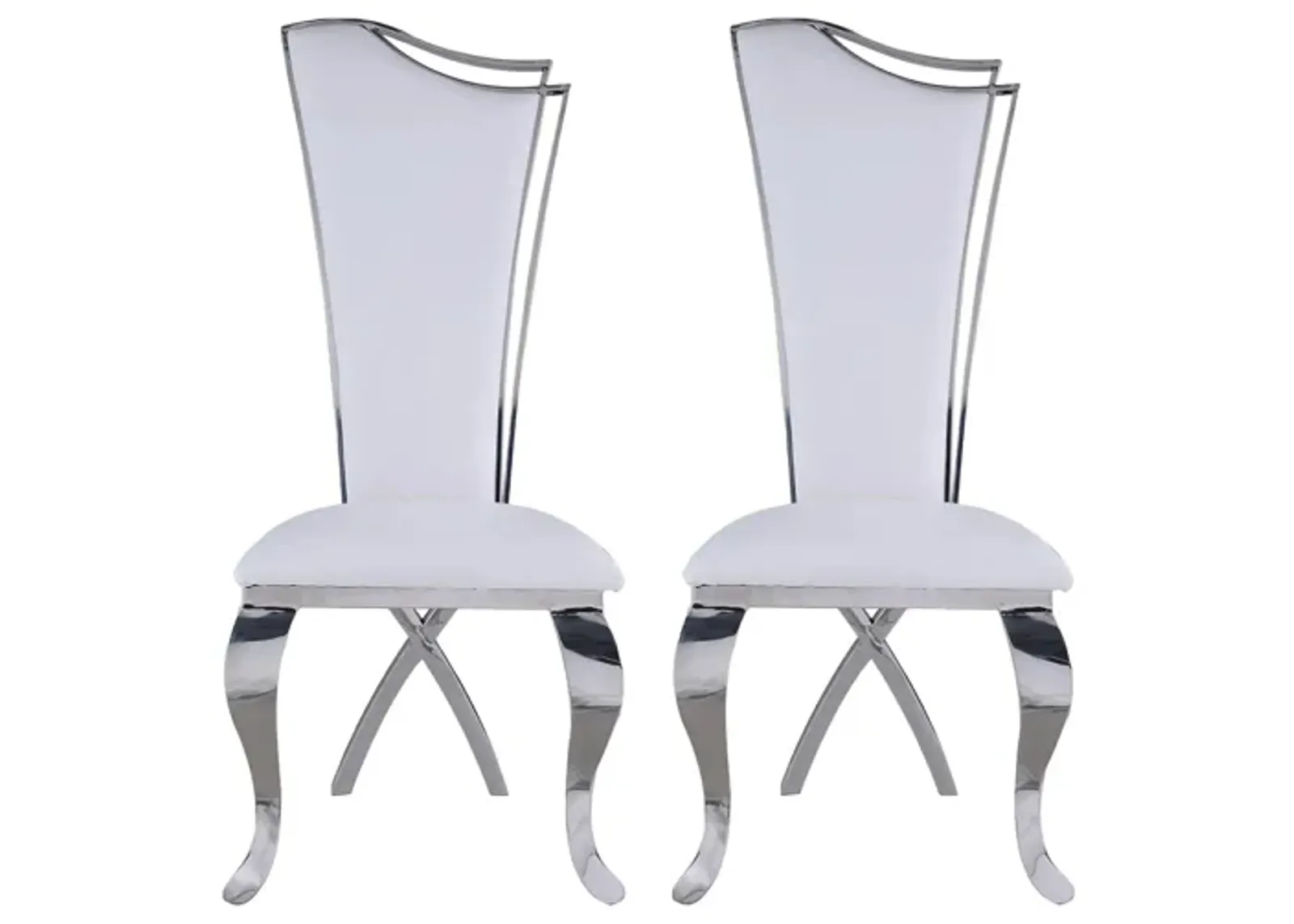 Nadiay Dining Chair - Set of 2 in White by Chintaly Imports