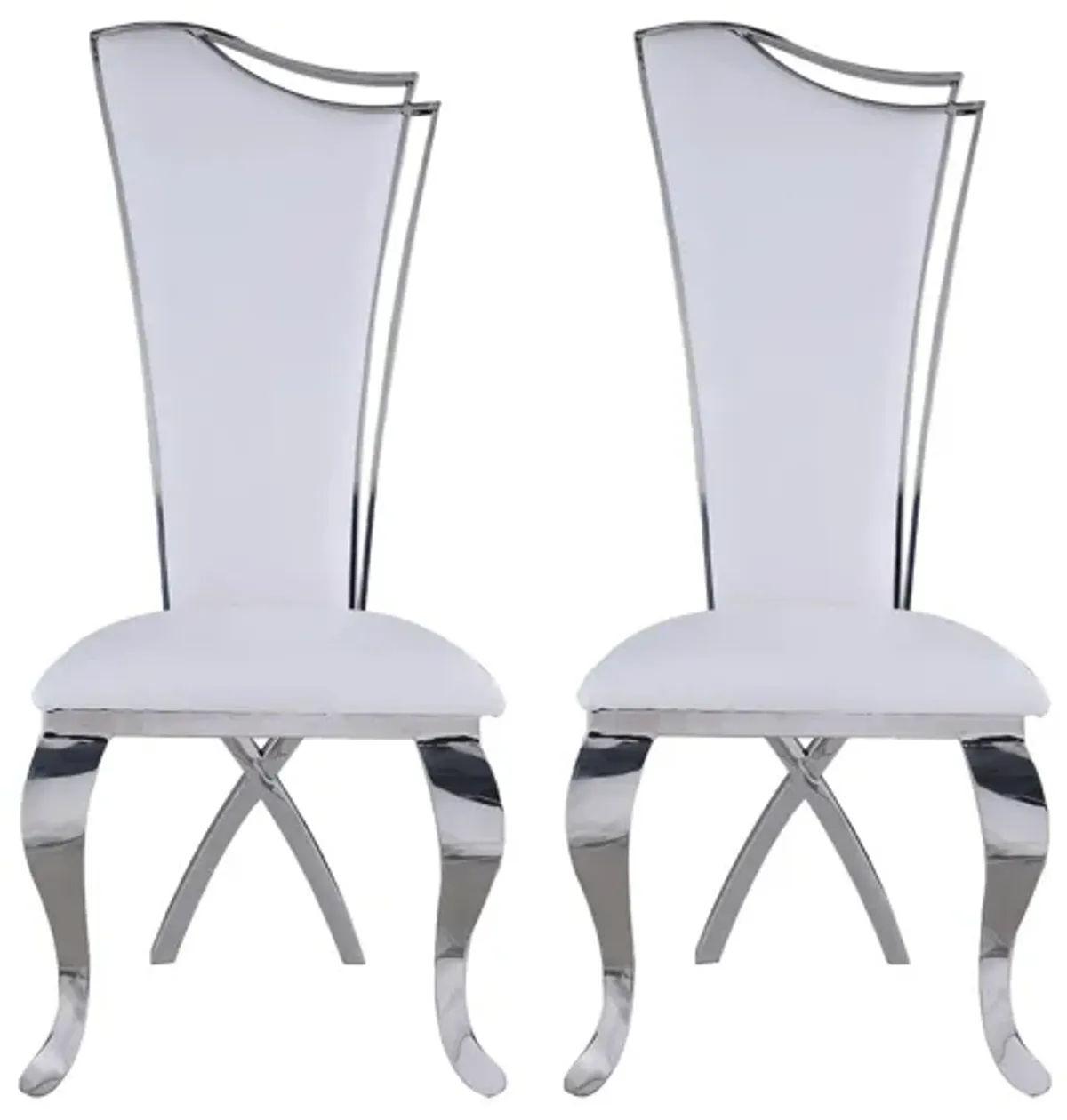 Nadiay Dining Chair - Set of 2 in White by Chintaly Imports