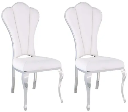 Raegan Dining Chair - Set of 2 in White by Chintaly Imports
