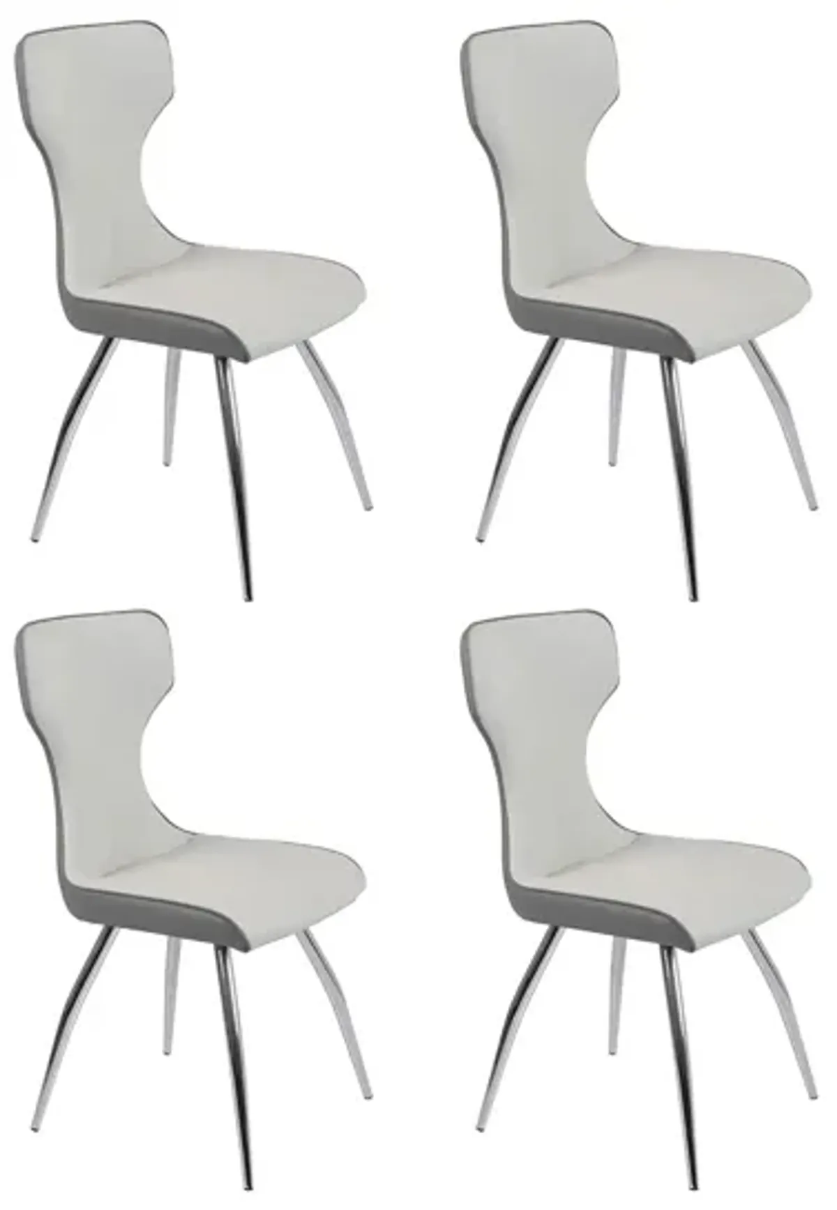 Shandra Dining Chair - Set of 4 in Gray by Chintaly Imports