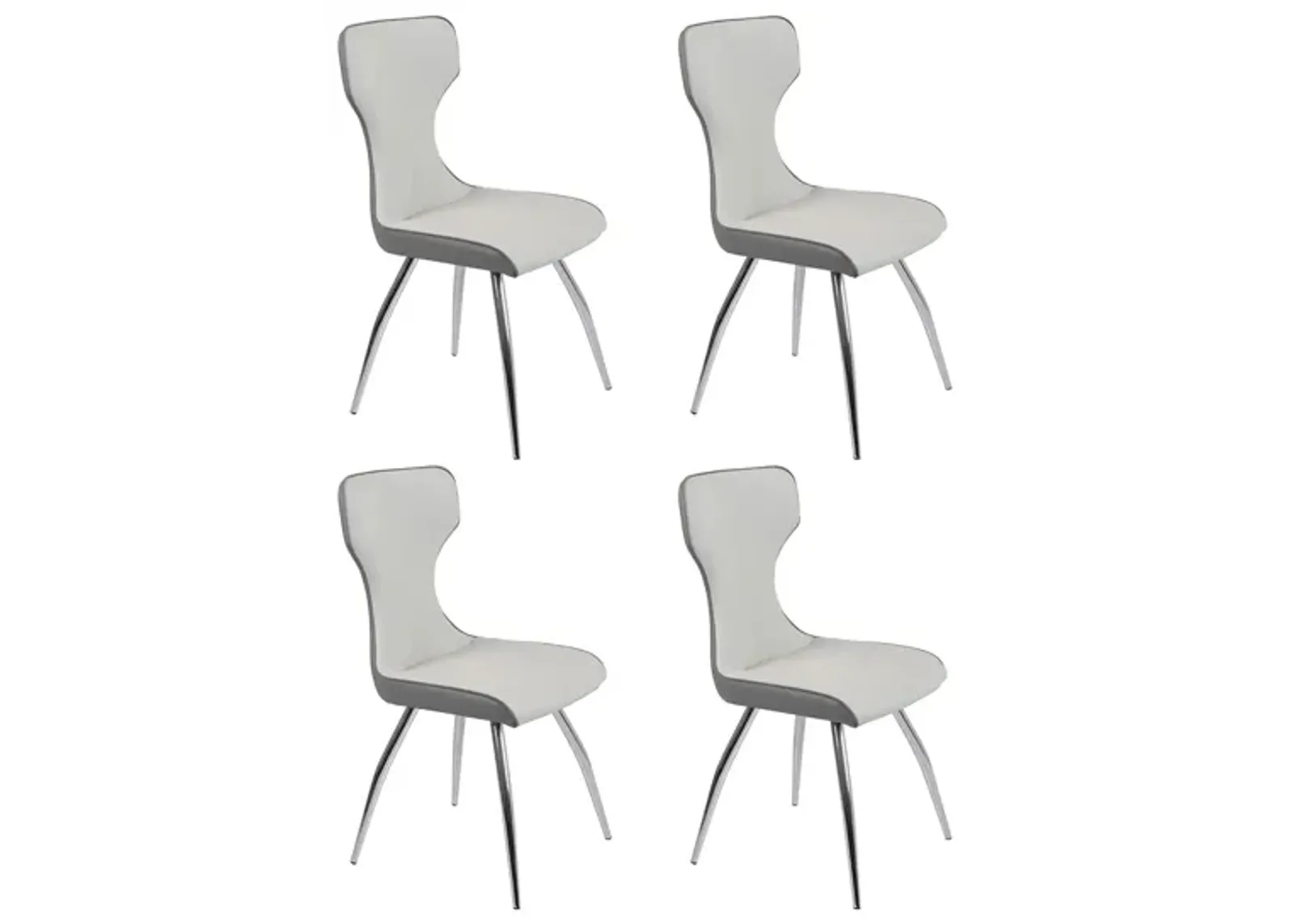 Shandra Dining Chair - Set of 4 in Gray by Chintaly Imports