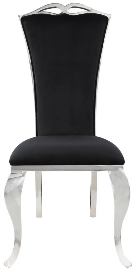 Jamey Dining Chair - Set of 2 in Black by Chintaly Imports