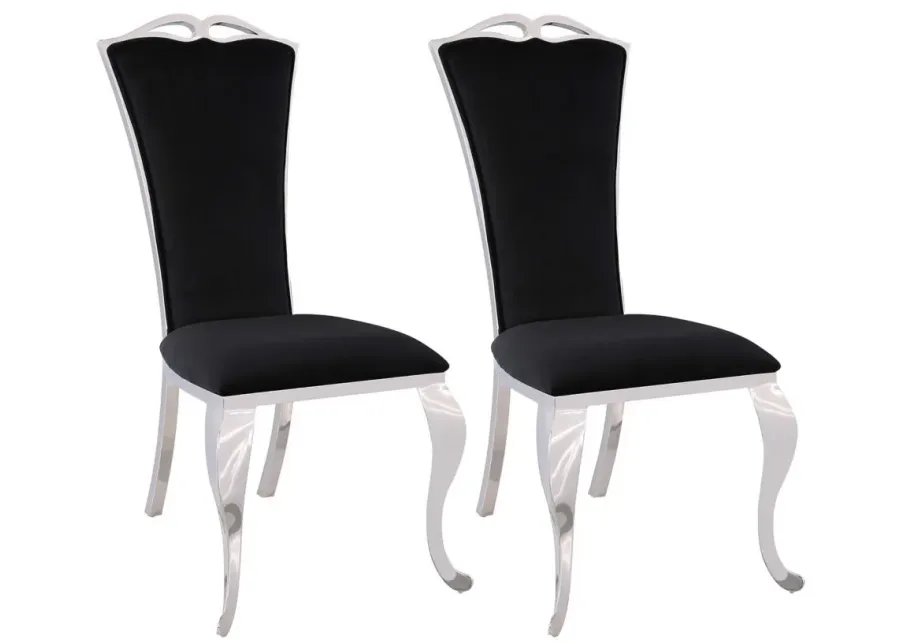 Jamey Dining Chair - Set of 2 in Black by Chintaly Imports