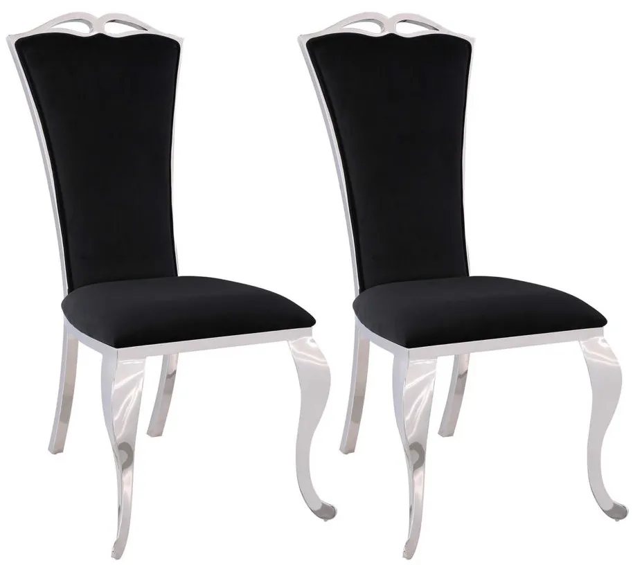 Jamey Dining Chair - Set of 2 in Black by Chintaly Imports