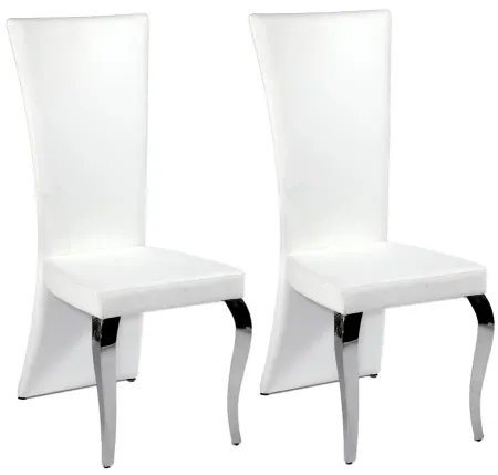 Teresa Dining Chair -Set of 2 in White by Chintaly Imports