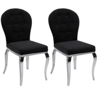 Teresa Side Chair - Set of 2 in Black by Chintaly Imports