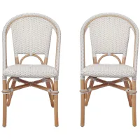 Avignon Paris Bistro Dining Chair: Set of 2 in White/Gray by New Pacific Direct