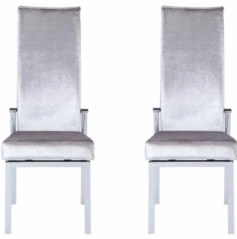 Anabel Dining Chair - Set of 2 in Gray by Chintaly Imports
