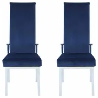 Anabel Dining Chair - Set of 2 in Blue by Chintaly Imports