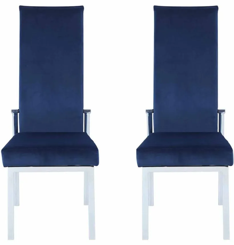 Anabel Dining Chair - Set of 2 in Blue by Chintaly Imports