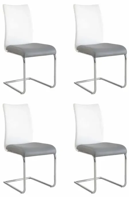 Janie Side Chair - Set of 4 in Chrome by Chintaly Imports