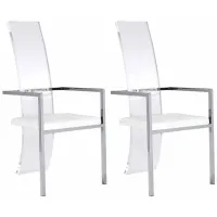 Layla Arm Chair - Set of 2 in White by Chintaly Imports